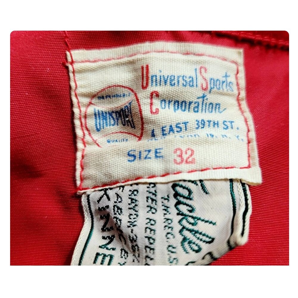 Vintage 50s Robins AFB Basketball Warmup Jersey Unisport Tackle Twill Satin Zip - Picture 6 of 10